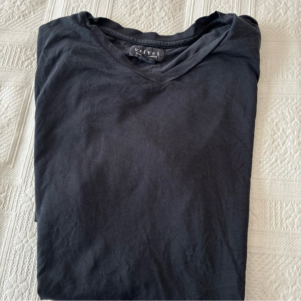 Velvet Men's Classic Black V-Neck Tee